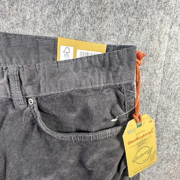 Weatherproof Vintage Mens Iron Gray 38x32 Corduroy 5 Pocket Straight Fit Pants - Picture 7 of 16
